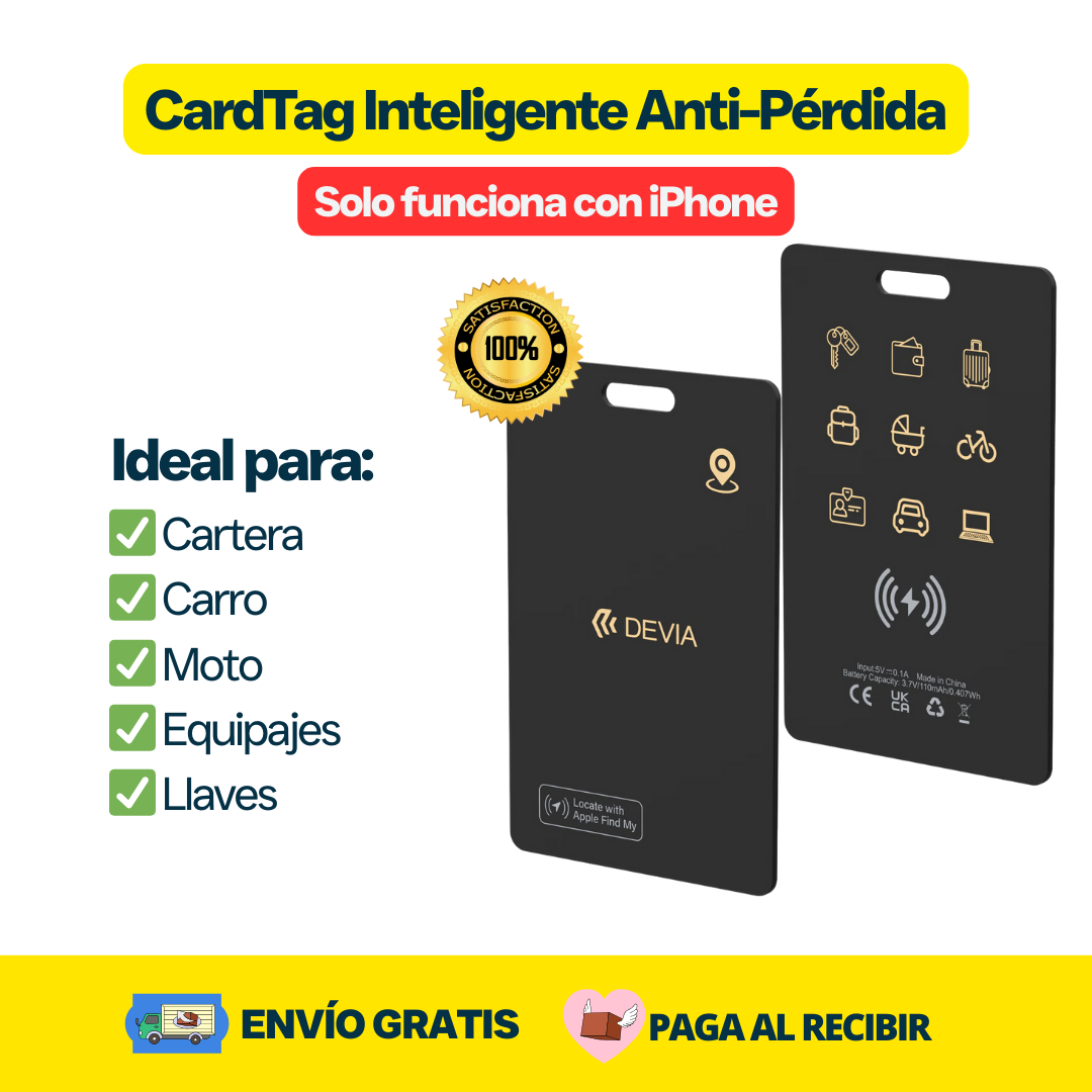 CardTag Inteligente Anti-Pérdida (Compatible solo con iPhone)