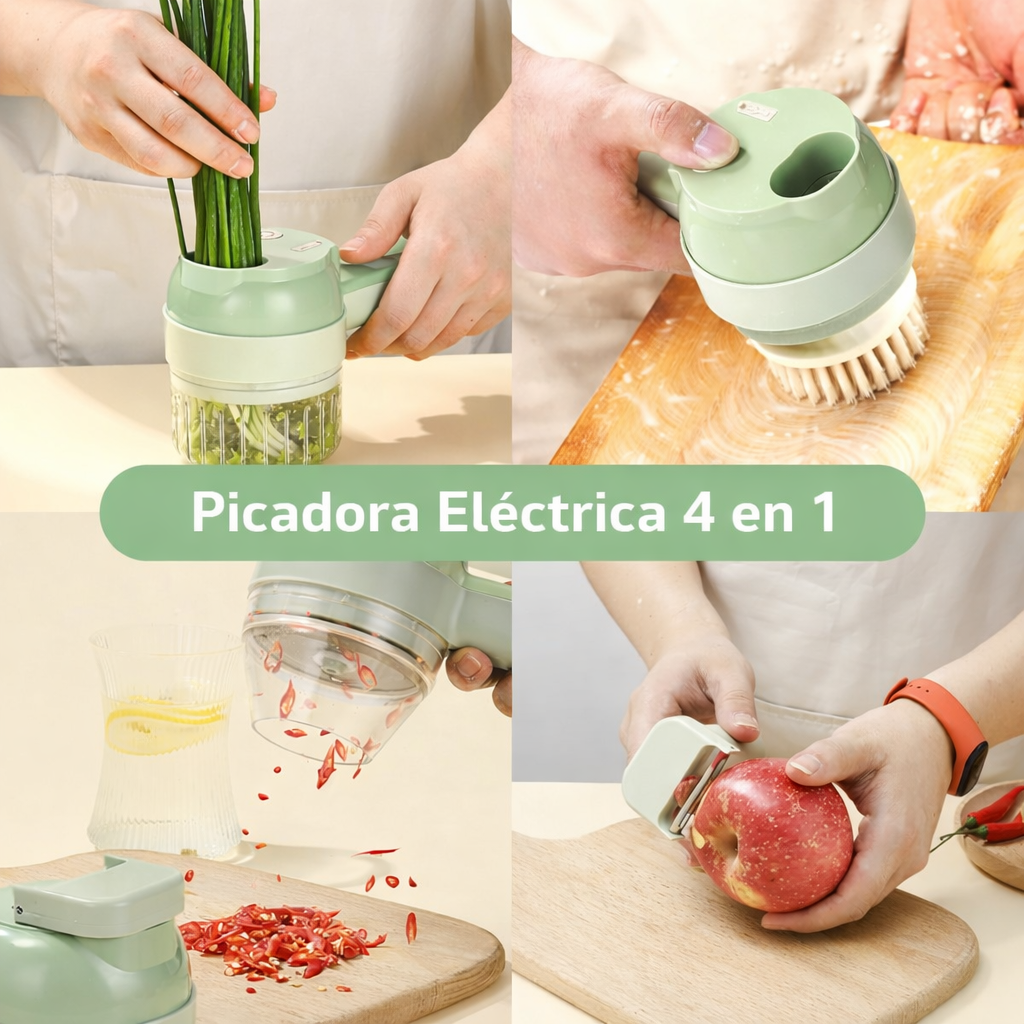 Procesador de Alimentos 4 en 1 — Corta, Ralla, Pica y Bate en Segundos